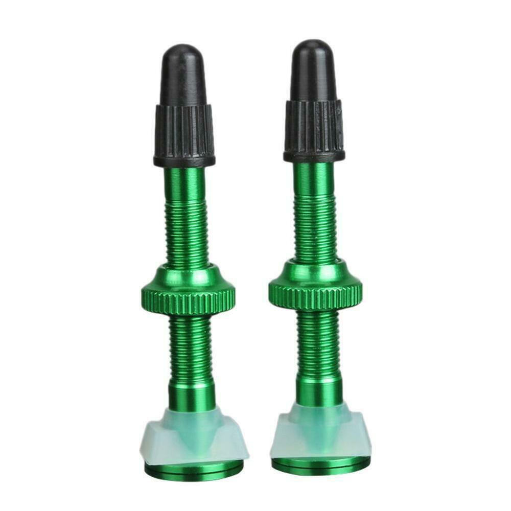 Fiets 1 Paar 40 Mm Presta Ventiel Voor Road Mtb Fiets Tubeless Banden Messing Kern Legering Stem Tubeless Kit Compatibel: Green Valves PAIR