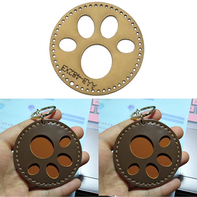 1Set DIY Kraft Paper Template Lovely Cat Paw Pendant Cartoon Animals Keychain Leather Craft Pattern DIY Stencil Sewing Pattern