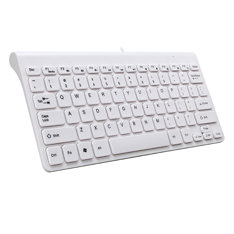 Portable Ultra-Dunne Mini Bedraad Toetsenbord Usb Waterdicht Home Office Muis Toetsenbord Combo Set Voor Pc Desktop Laptop Computer: White keyboard