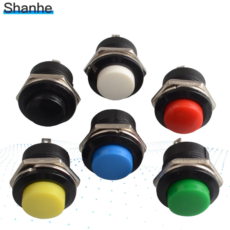 5pcs momentary push button switch OFF-(ON) 16mm