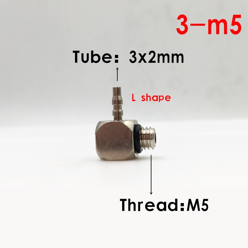 Mini Pneumatic fitting Male Thread M3 M5 M6 - Air Tube 3mm 4mm 6mm Straight Pneumatic Pipe Elbow mini Barb Connector T shape: 3-m5 / L shape (5pcs)