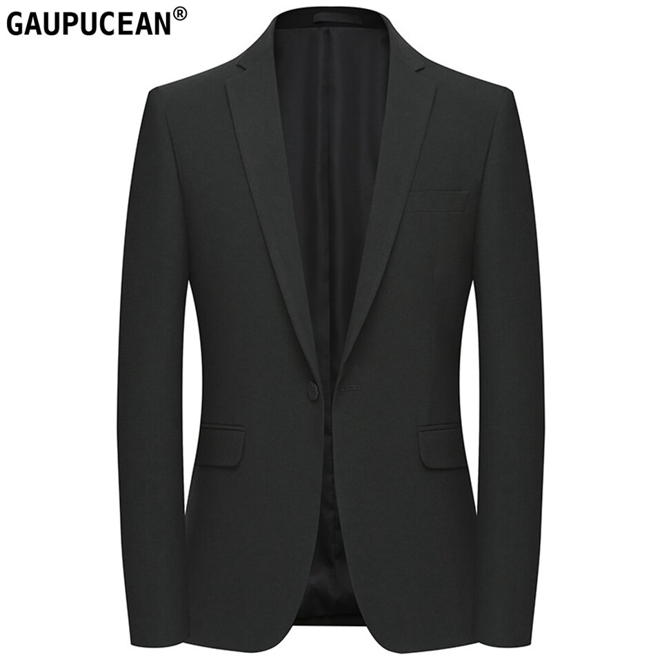 Easy Care Anti-shrink Slim Man Suit Jacket Male Formal Business Spring Single Breasted Black Men Blazer: XXL