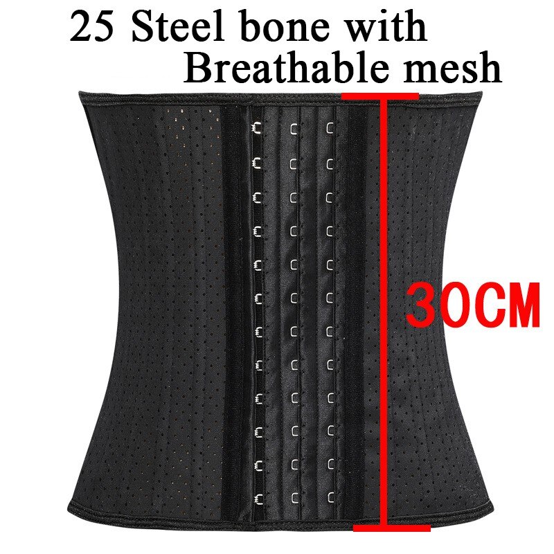30CM Punching Sports Fitness Firm Thin Waist Corset XS/S/M/L/XL/2XL/3XL Breathable Women Waist Cinchers 25 Steel Bone Punching