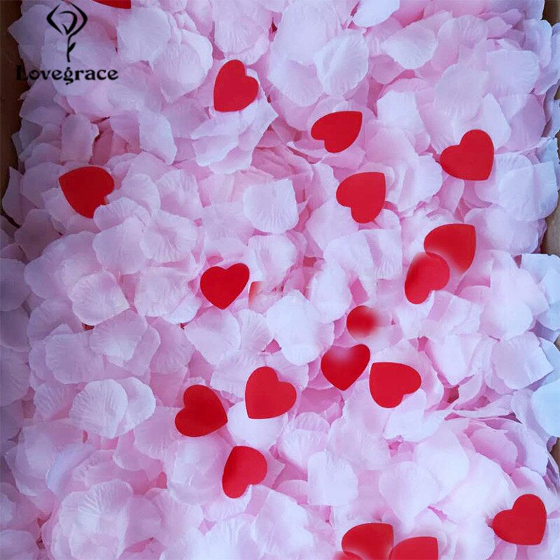 Lovegrace-pétalos de rosa en forma de corazón, pétalos de boda, decoración de amor y lluvia, atmósfera de , 500
