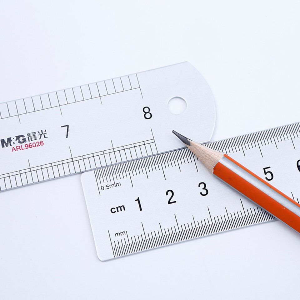 Regla de Metal de aleación de aluminio con patrón de dibujos animados bonitos, reglas rectas para la escuela y la Oficina, herramienta de dibujo de 30cm, reglas de Metal