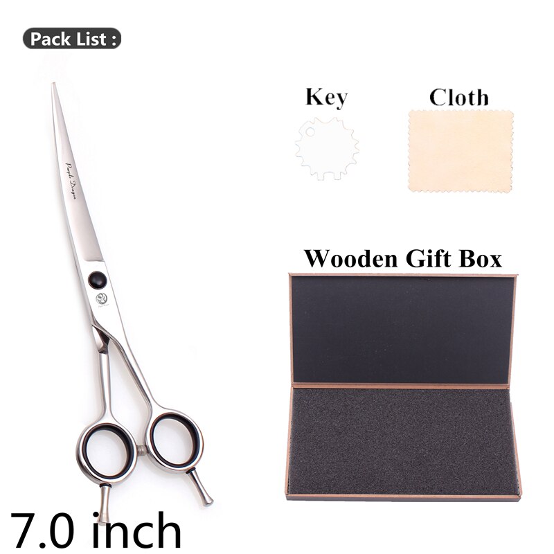 Ebene Pflege Schere 5,5 "6" 7 "8" Lila Drachen Edelstahl Hund Schere Gebogene Schere Haustier Schere Finger Rest Z1028: Z1028 Yin UC 7H