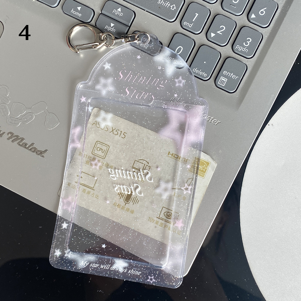 Neue Ins Glitter Star Transparent Kpop Fotokartenhalter 3-Zoll Idol Karte Schutzhülle Fotohüllen Schlüsselanhänger ID Bankkartenhülle