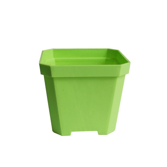 14 Pcs Plastic Dikker Vierkante Bloempotten Home Tuin Kantoor Vetplant Pot Snoep Kleur Kas Kwekerij Potten 10Cm * 10Cm: green