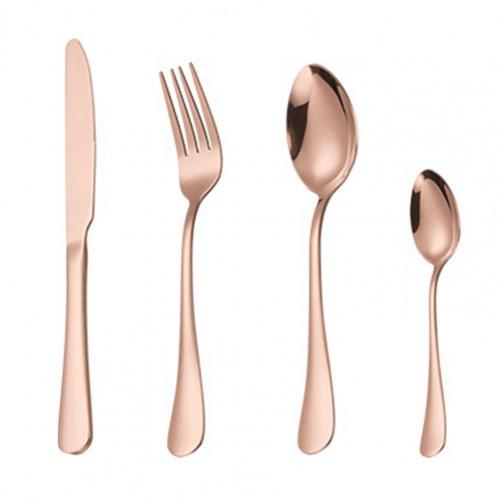 4 Stks/set Bestek Set Gepolijst Moderne Stijl Prachtige Waterdichte Servies Set Rvs Bestek Keuken Servies: Rose Gold