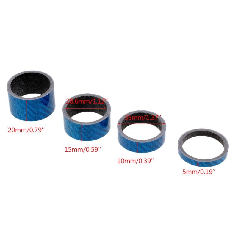 4 st färgglada carbon cykel headset brickor mtb cykel framgaffel skaft distanser 270c