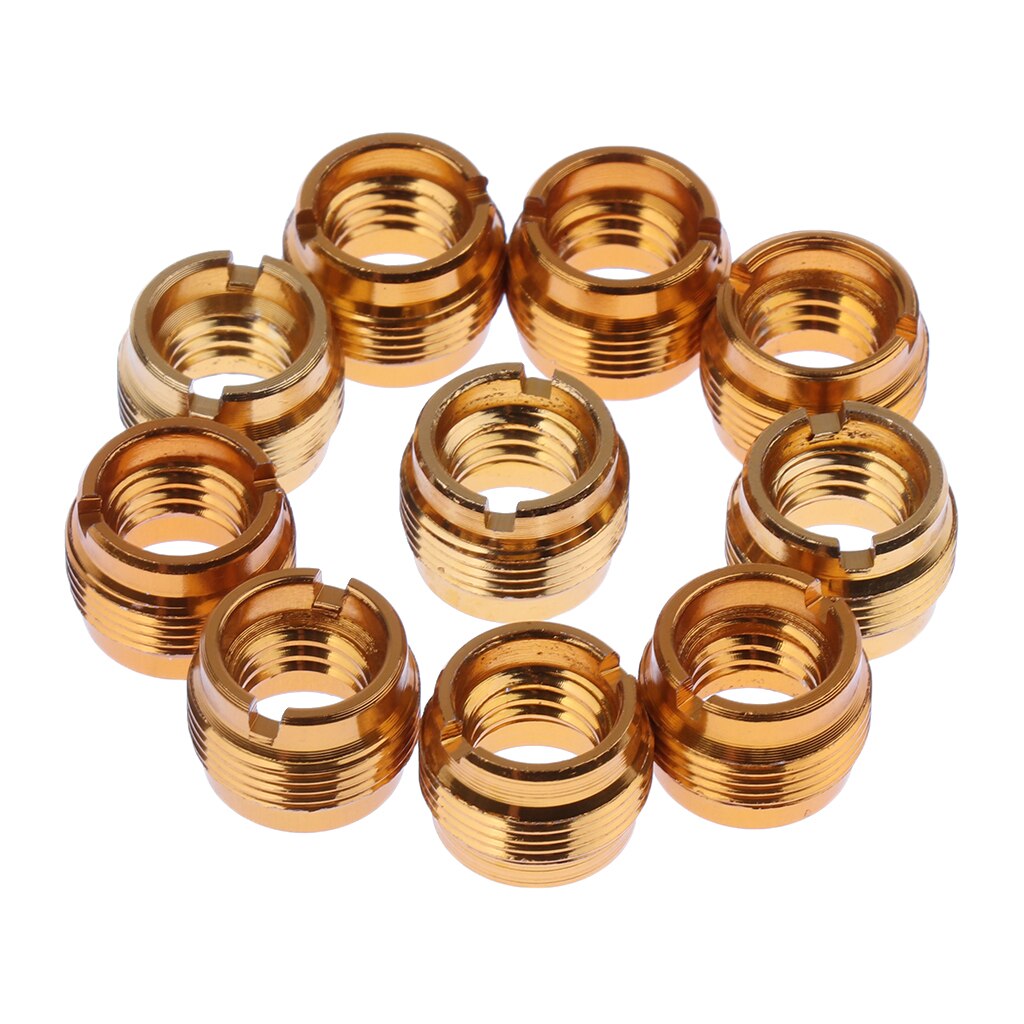 10 Pieces Microphone Clip Screw Thread Adaptor 3/8" to 5/8" Screws: Gold