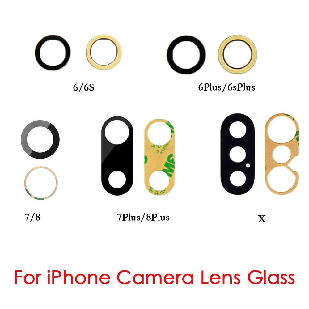 2 adet/takım Arka Arka Kamera cam lens kapağı Değiştirme iPhone 6 6 artı 6 s 6 s artı 7 7 p 8 8 artı X Yapıştırıcı ile