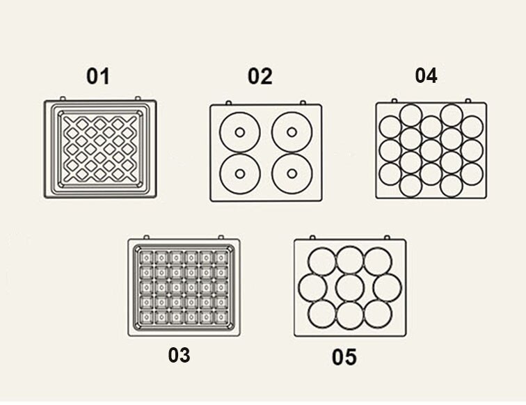 Kbxstart Multi-function Sandwich Maker Home Timer Breakfast Machine Double-sided Heating Non-stick Waffle Machine 220V: 02- tray