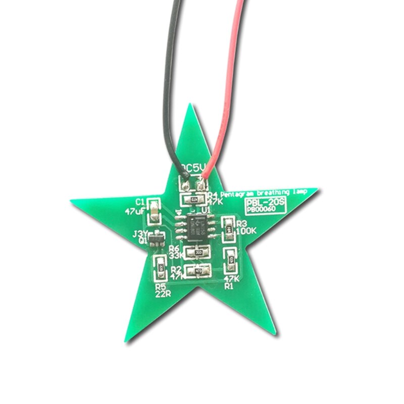 DIY Kit Five-Pointed Star Breathing Light Gradient LED Light for Soldering Red 090F