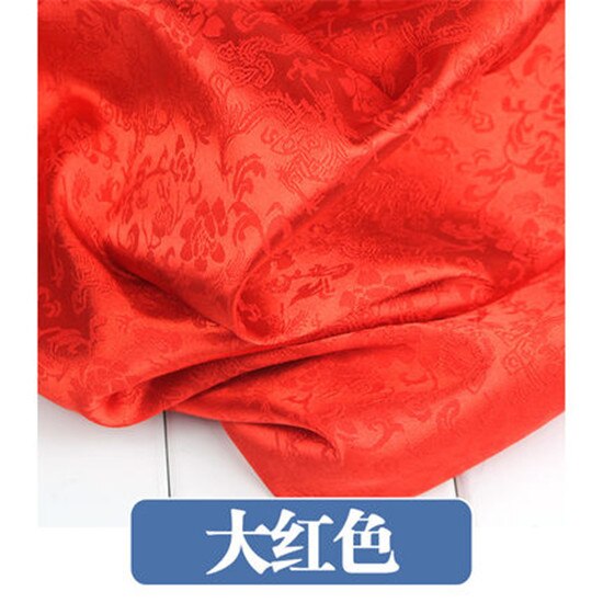 100x120 cm Satijn Brokaat Stof Jacquard Traditionele Draak Bloem DIY Stof 916-2: red