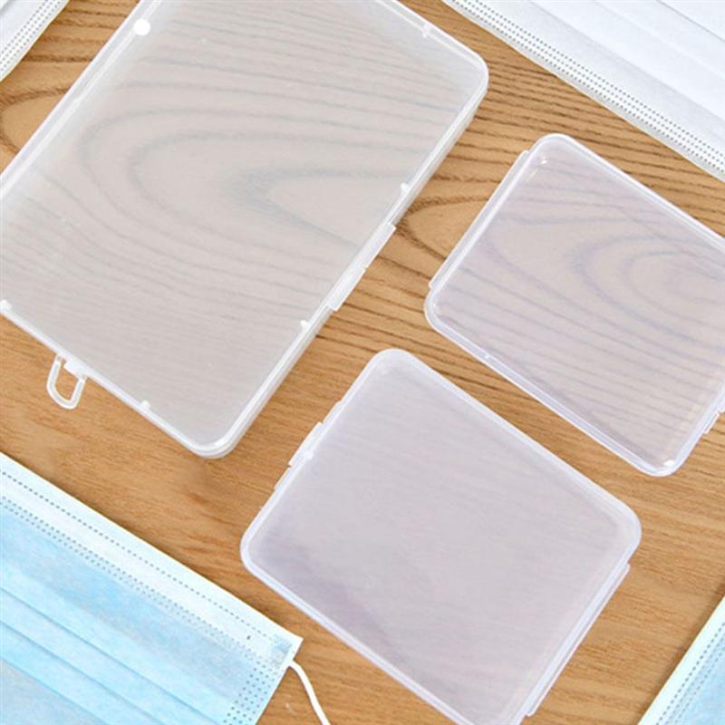 Caja contenedor para mascarillas de plástico con 3 uds., caja de almacenamiento transparente para mascarillas