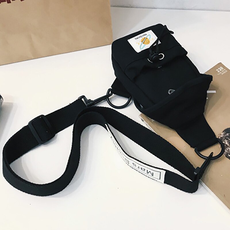 Pacote de peito de lona pequena para homens mulheres crossbody sacos hip hop streetwear saco fanny pacote multifunções mini cinto cintura saco de peito