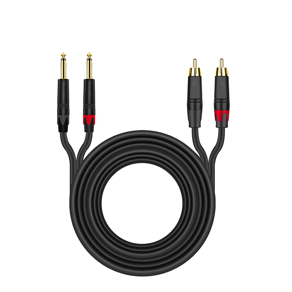 6.35mm To RCA Cable For Speaker Guitar Mixers Hifi Stereo Audio Connector 1/2/3/5/10 Meters Long TS 6.5mm Phono Jack 4N OFC Wire: Red / <=0.5m