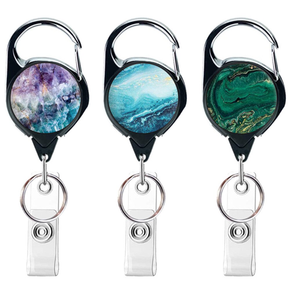 1 PIÈCES Rétro Mandala Boussole Corde Lanière D'insigne Clip Porte-clés Nom Porte-Étiquette Porte-clés Carte Enrouleur De Cordon Rétracter Tirer Porte-clés Recul