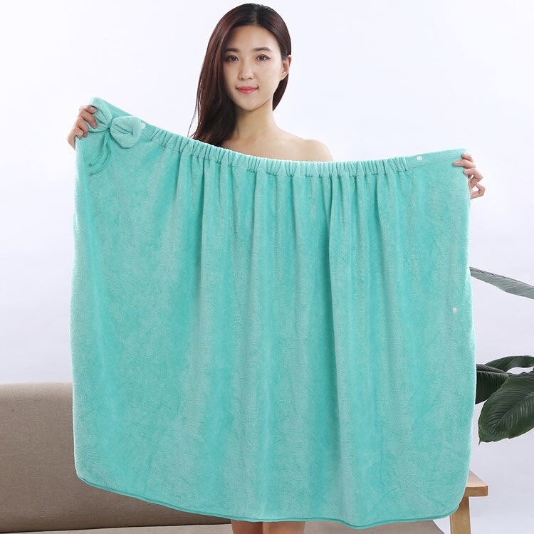 Solid Color Microfiber Quick-Drying Women Soft Bath Towel Absorbent Breathable Bathrobe Shower Washcloth for Bathroom Beach: 01 green