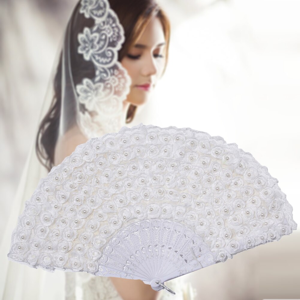 Handheld Wedding Fan Rose Fans for Wedding Bride Supplies Photo Shooting Props: A