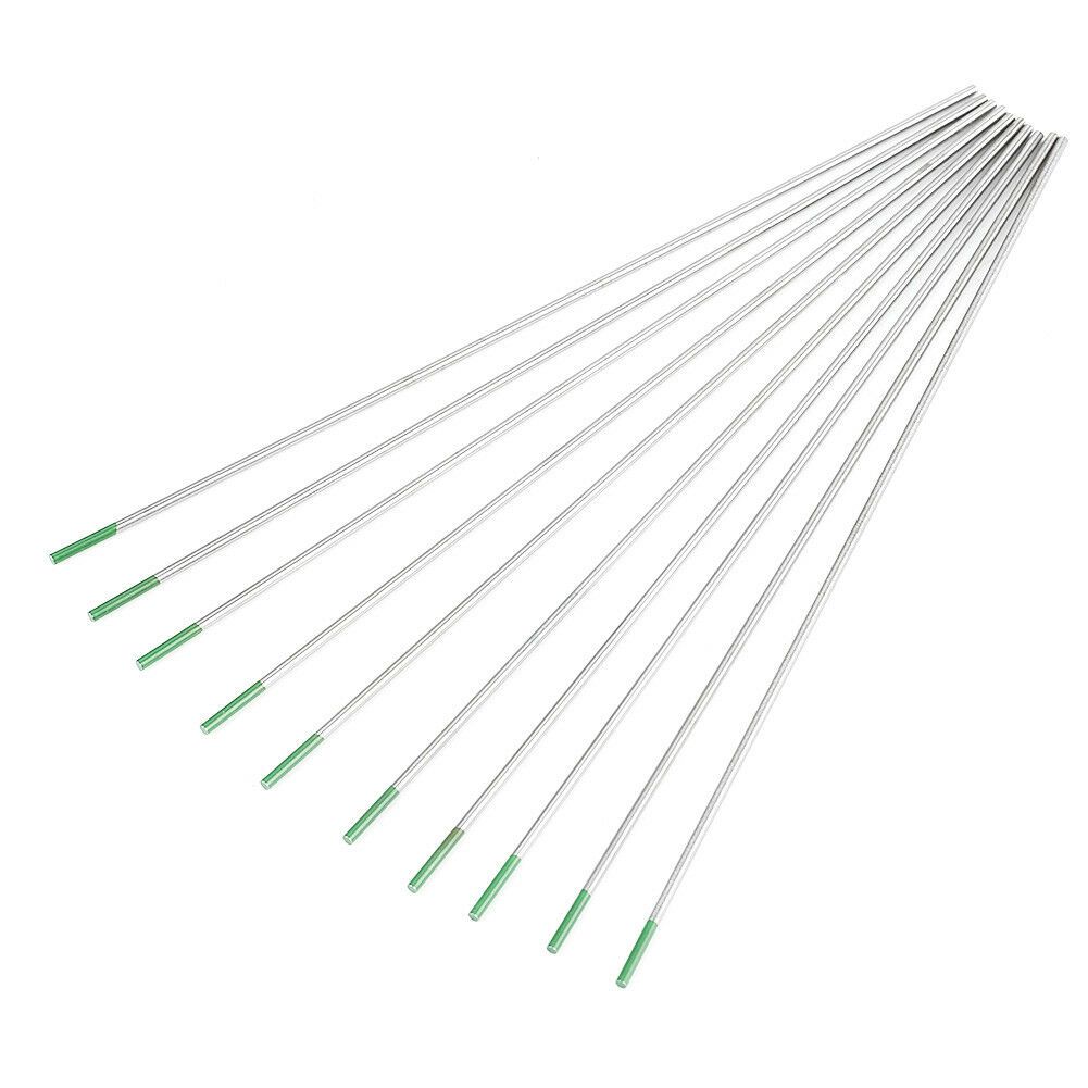 10PCS Tungsten TIG Welding Electrodes WP Green Tip 1.6/2.0/2.4/3.0/3.2/4.0*175mm For Welding Of Carbon Steel Stainless Steel