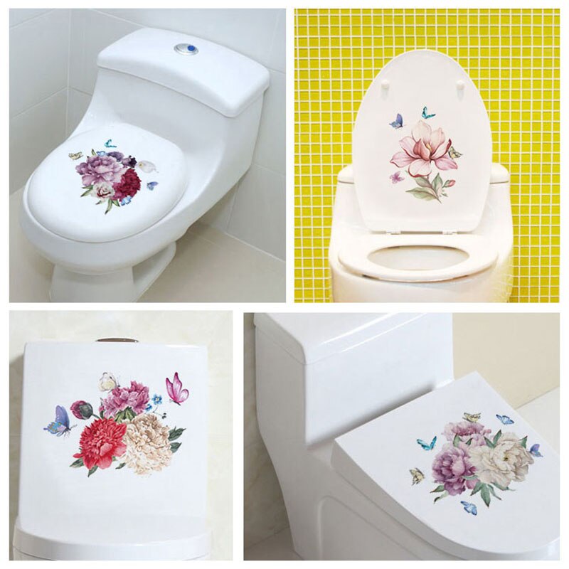 Klassisk blomst badeværelse toilet mærkat boligindretning garderobe køkkenskab blomst mærkat toilet stue vægklistermærke