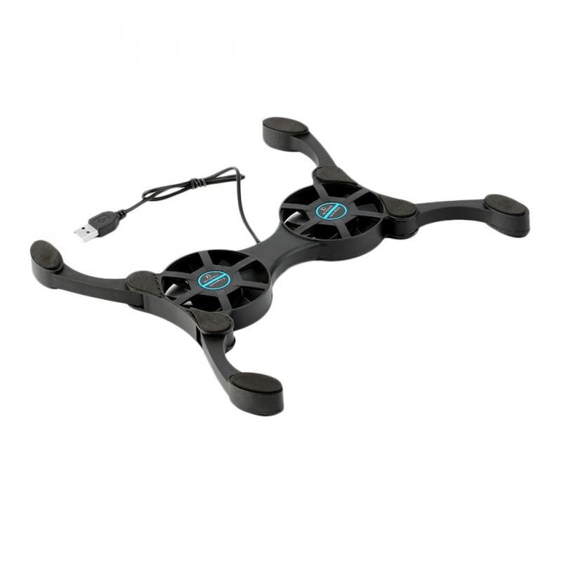 Almofadas de refrigeração dobráveis do portátil de usb com fãs dobro mini almofada refrigerando do refrigerador do caderno do polvo para 7-15 Polegada portátil do caderno