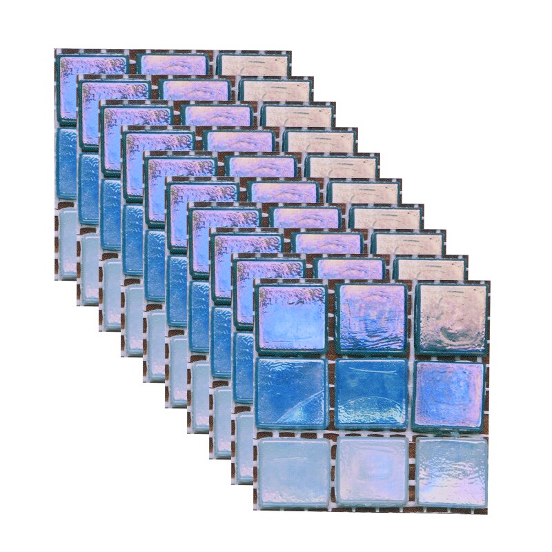 Autocollants muraux en mosaïque, 10 pièces, 10x10cm, autocollant pour peler et coller, rétro-adhésif, pour bricolage, cuisine, salle de bain, décoration murale de la maison: B06