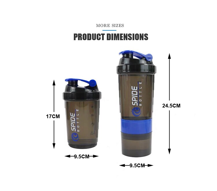 19oz bpa gratis bærbar proteinpulver fitness sports shaker flaske med twist lock protein box opbevaring og blandingsbold