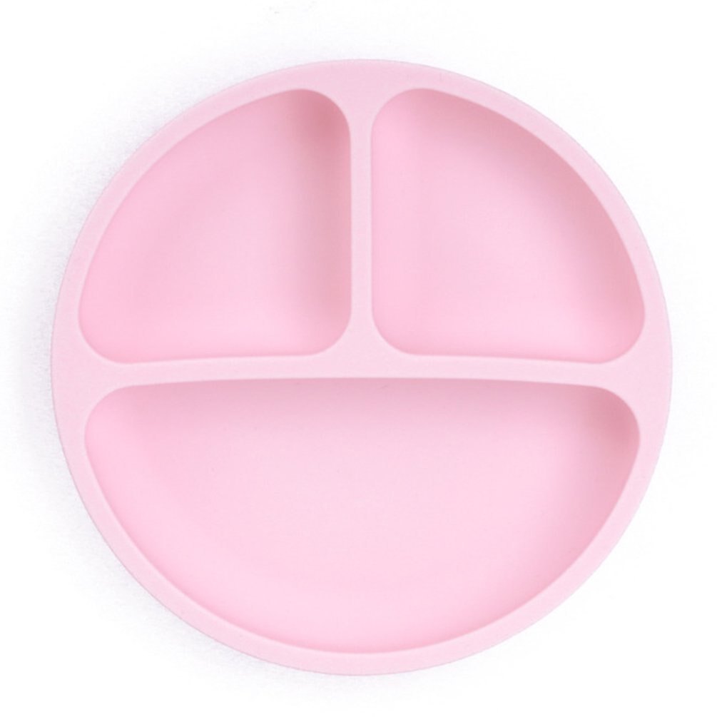 Baby Siliconen Gerechten Zuig Kom Bpa Gratis Siliconen Plaat Kid Servies Peuter Infant Asist Voeden Veilig Gerechten Voeden: Pink