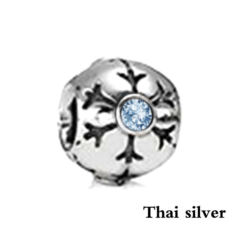 NEUE Thai Silber Retro Weihnachten Baum Schneeflocke Bär Eule Blume Liebe Perlen Clip Charme Original Begrenzte Edition Schmuck: PDLLW0414