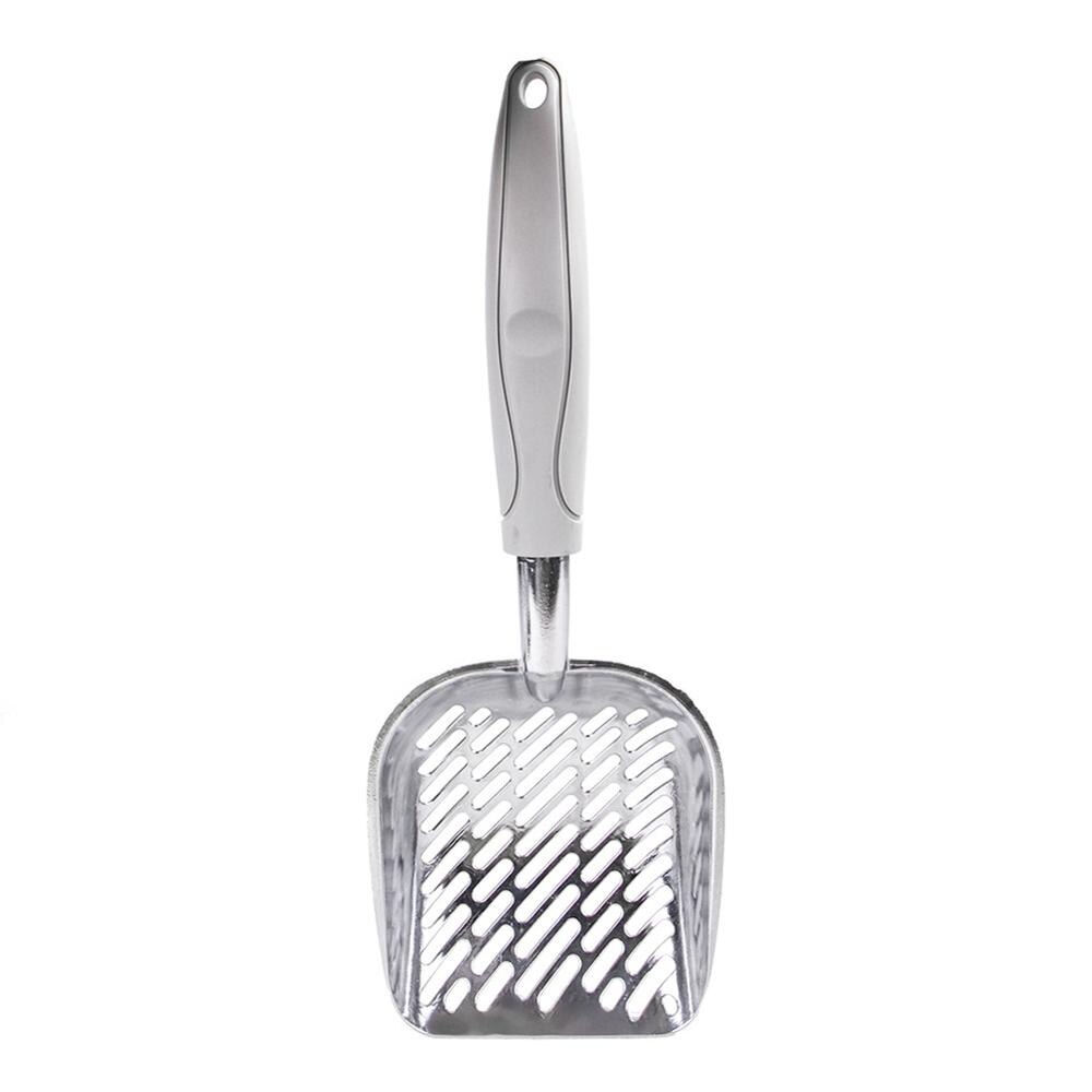 Kattenbakschep metaal huisdier kattenzandschep afval kittenpoep schoonmaakgereedschap hond kat huisdierbenodigdheden kattenbakschep: Zilver