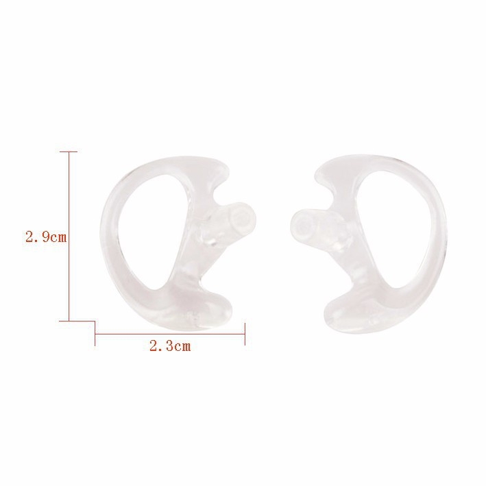 6 Stuks Siliconen Oorlus Oorstukjes Oor Mold Voor Acoustic Air Tube Oortelefoon, Twee Manier Radio Headset, walkie Talkie Hoofdtelefoon Wit