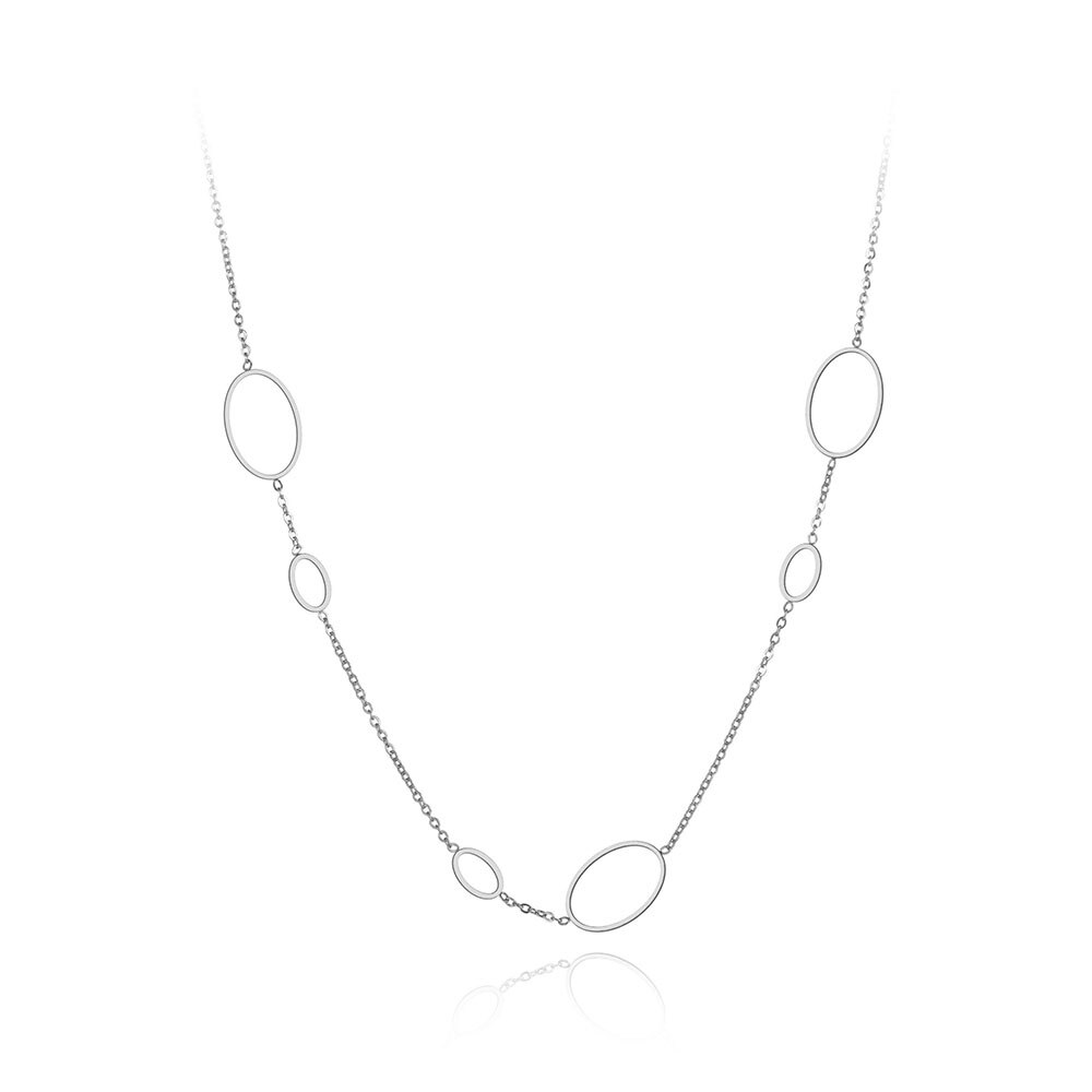 Lokaer Böhmen Edelstahl Oval Geometrie Halsband Halskette Schmuck Rose Gold Kette Verknüpfung Anhänger Halskette Für Frauen Mädchen N19120