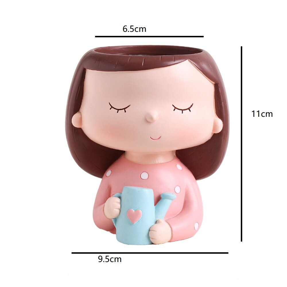 Leuke Meisje Vaas Bloempot Hars Creatieve Gedroogde Bloem Meisje Vaas Ornamenten Handwerk Bloempot Decoratie Home Decoratie: DY2048B