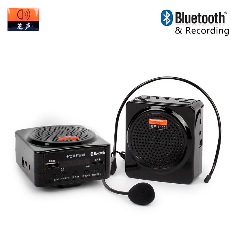 Draagbare Megafoon Voice Versterker Bluetooth Speaker Luidspreker FM Radio TF USB Taille Clip Microfoon Leraren Toespraak