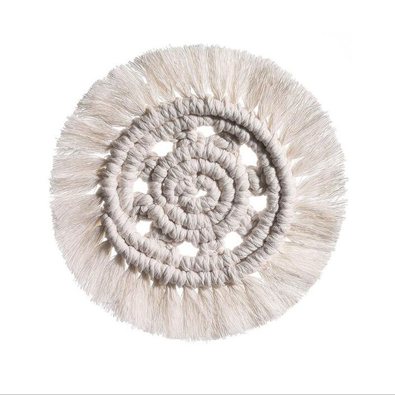 Posavasos de macramé tejido a mano, manteles individuales trenzados, Decoración de mesa, placa de mesa resistente al calor, tapete para taza, almohadillas para bebidas: style 2