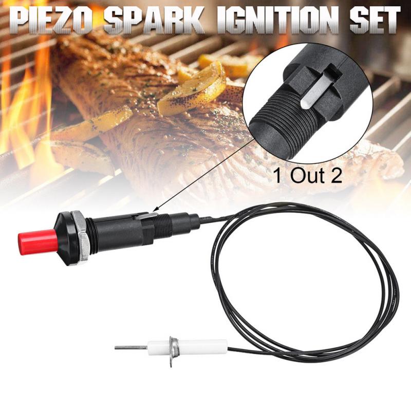 Piezo Vonk Ontsteking Set Met Kabel 1000Mm Lange Drukknop Keuken Aanstekers Huishoudapparatuur Accessoires