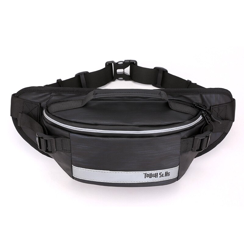 Waterproof Fanny Pack for Outdoor Leisure Fitness Reflective Strip Waist Bag Anti-theft Mobile Phone Chest Bag Belt Bag: Silver blue