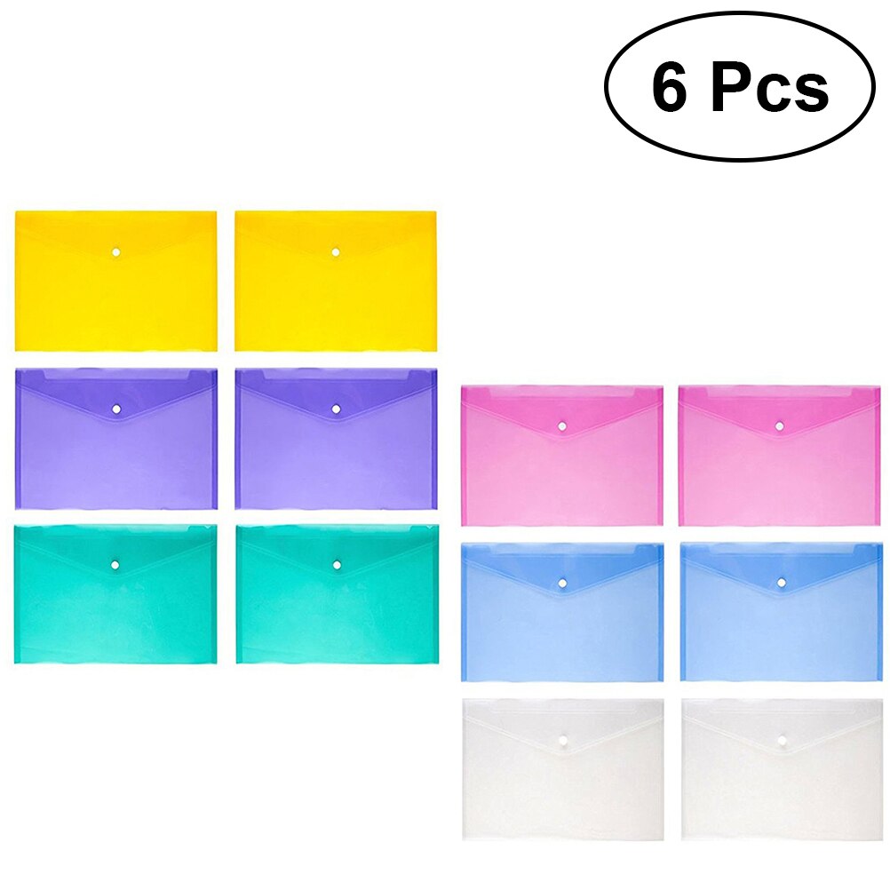12 Pcs Envelope File Document Folder Clear Document Envelope Organizer with Snap Button(Blue): As Shown