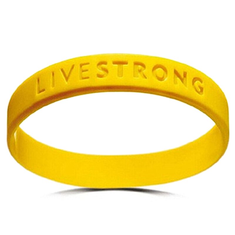 Yellow Color Live Strong Hologram Silicone Bracelet Men Women Power Rubber Wristband Outdoor Sports Bangle Accessories