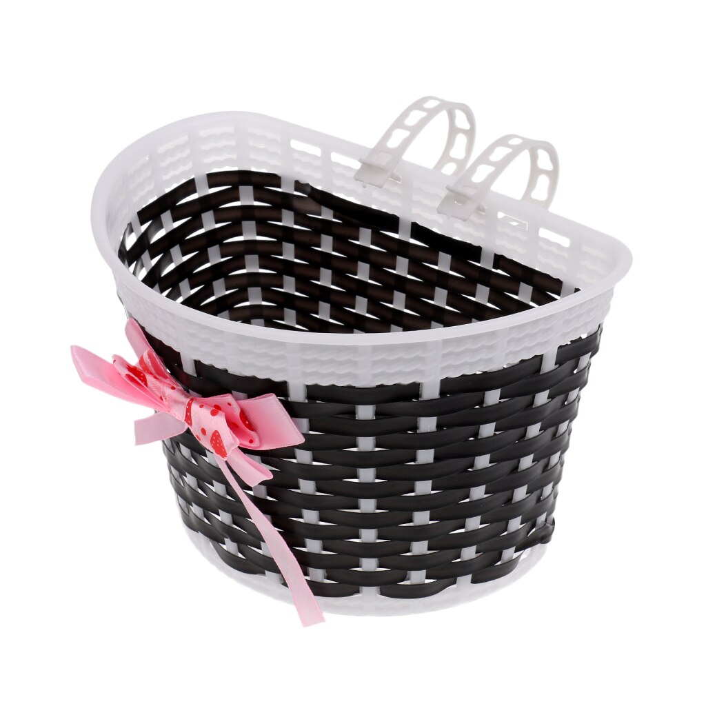 Panier de vélo avant pour enfants, sac de guidon, avec boucle à nœud papillon, facile à monter, détachable: Black