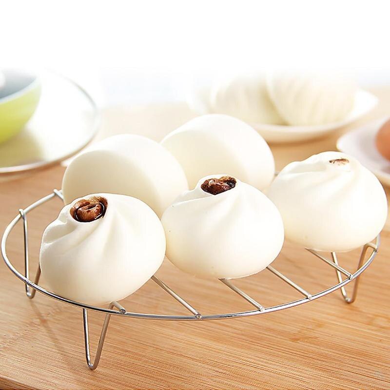 1pcs de aço inoxidável cremalheira de vapor de refrigeração quatro-canto almofada cozinhar ovo arroz cremalheira isolamento fogão prato de vapor anti-escald w3q4