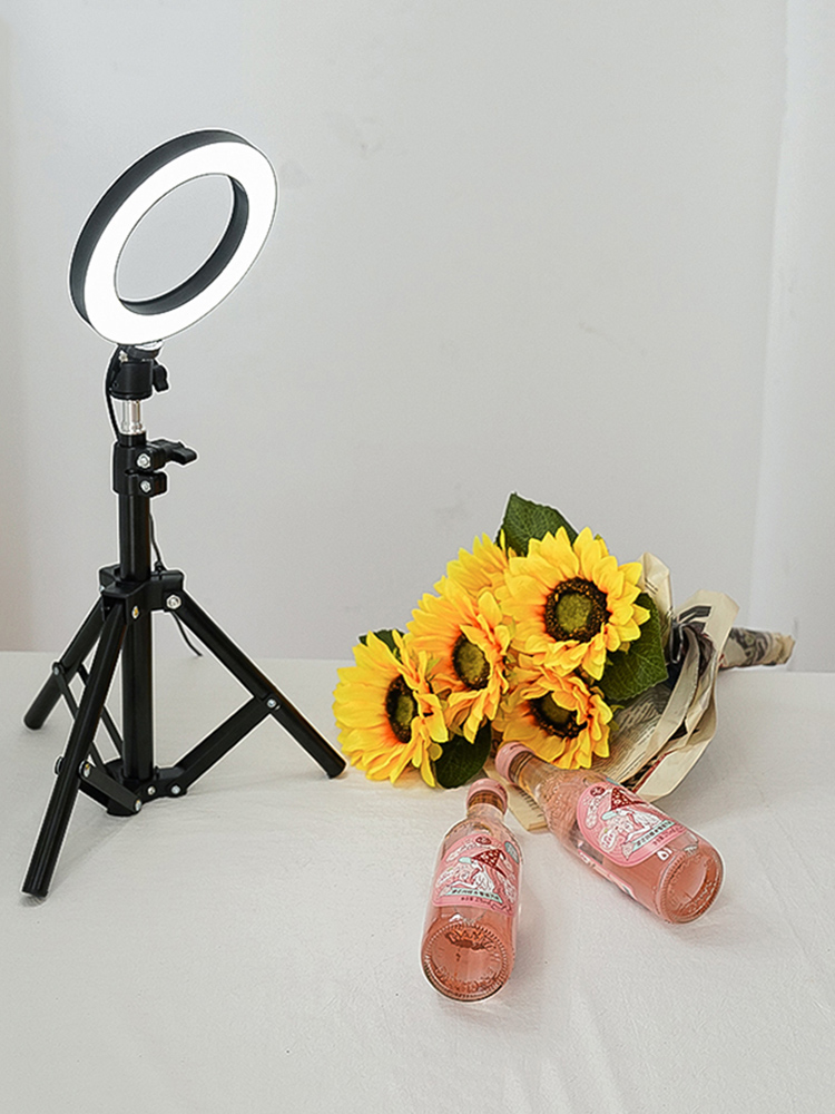 Tafelblad Fotografie Lichten Verstelbare Led Lamp Helderheid Fotografia Ring Licht Met Statief &amp; Mobiel Clip Voor Fotoshoot