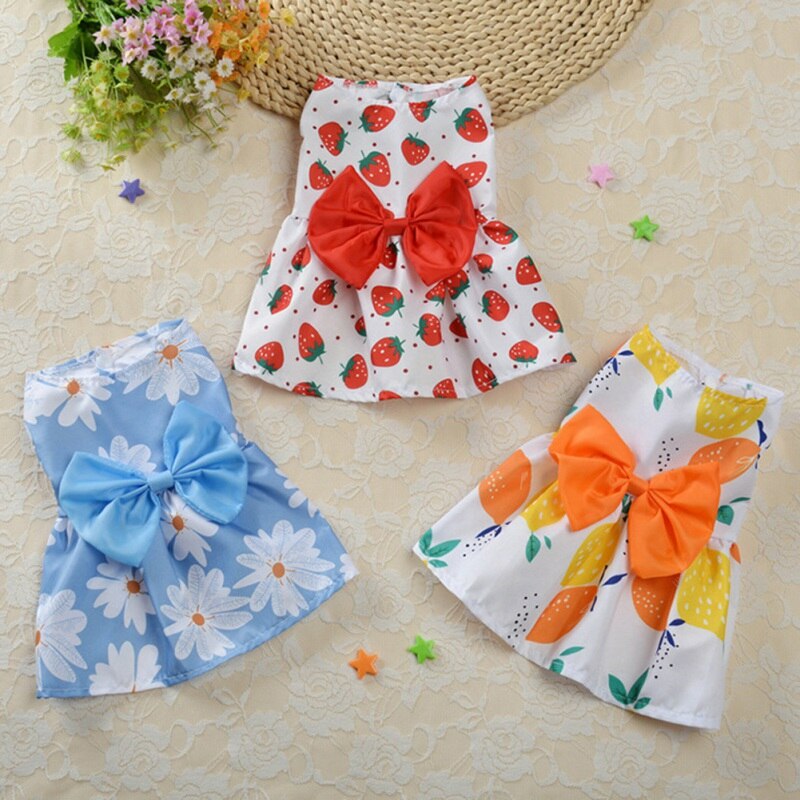 Dog Dress Summer Dog Clothes for Small Dogs Floral Princess Dress Chihuahua Wedding Dresses Cats Puppy Clothes For Dogs