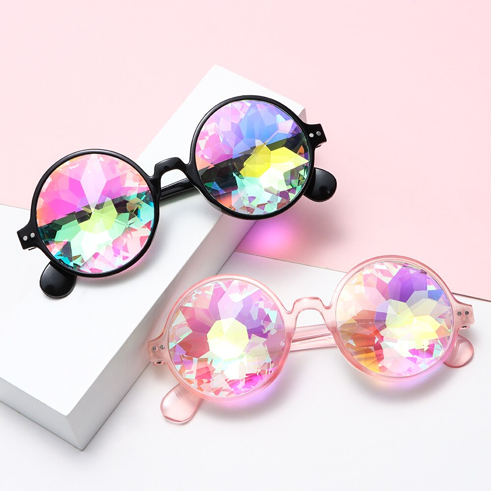 Kaleidoscope Glasses Rainbow Prism Diffraction Crystal Lenses Sunglasses Festivals Eyewear For Party Night Club Accessor