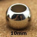 100pcs Dia 4 6 8 10 12mm CCB Round Big Hole Bead Gold Spacer Beads Leather Cords Bracelet Necklace For DIY Jewelry Making: Rhodium 10mm