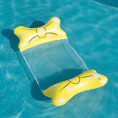 Amaca galleggiante galleggiante lettino galleggiante giocattoli galleggianti gonfiabile letto galleggiante sedia piscina pieghevole amaca gonfiabile letto: yellow bow