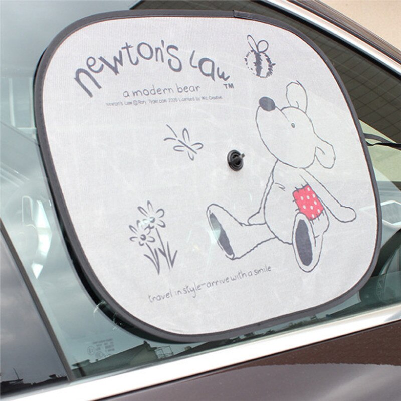 2 uds parasol automático para coche, parasol con dibujos animados, ventosa para ventana, cortina para coche, cubiertas de para coche